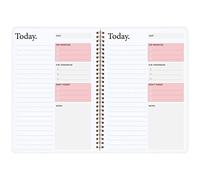Day Planner Notebook - Undated To Do List, Today To Do Planner, 5.7 x 8.0 Inches, Flexible Cover, Strong Twin-Wire Binding