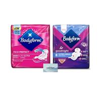 Day to Night Leak-Proof Protection: 10 Ultra with Wings & Good Night 8 Ultra Large+ Sanitary Towels - Sanitary Pads Bundle - Body Form