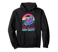 Day Trader Off Duty Synthwave Bear Stock Market Fu Pullover Hoodie