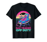 Day Trader Off Duty Synthwave Bear Stock Market Fu T-Shirt