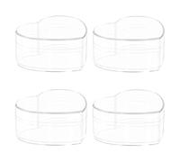 Dayaanee Clear Acrylic Heart-shaped Boxes 4 Pack Small Acrylic Plastic Box with Lid, 3.3x2.9x1.6 Inch Storage Boxes Organizer Containers for Candy Pill and Tiny Jewelry