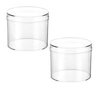Dayaanee Round Acrylic Container, 2 Pack Clear Round Acrylic Box Organizer with Lid Circle Box with Lid, 4.7” x3.9 Storage Boxes for Candy,Pill, Nails, Beads and Tiny Jewelry