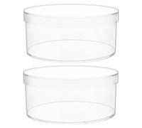 Dayaanee Round Acrylic Container, 2 Pack Clear Round Acrylic Box Organizer with Lid Circle Box with Lid, 8.7” x3.9 Storage Boxes for Candy,Pill, Nails, Beads and Tiny Jewelry