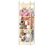 Dayacoco Stuffed Animal Storage, Wood Stuffed Animals Storage, Extra Large Capacity Toy Organizers and Storage with Elastic Band and Net for Nursery Play Room Bedroom (Pine wood)