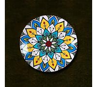 Dayaos Bohemian-style ceramic decorative hanging plate Living room sofa accent wall decor American and European-style dining room wall art(6 inches/3)