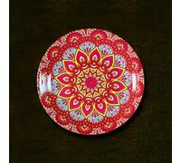 Dayaos Bohemian-style ceramic decorative hanging plate Living room sofa accent wall decor American and European-style dining room wall art(6 inches/7)