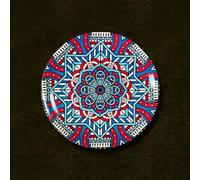 Dayaos Bohemian-style ceramic decorative hanging plate Living room sofa accent wall decor American and European-style dining room wall art(6 inches/2)