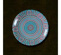 Dayaos Bohemian-style ceramic decorative hanging plate Living room sofa accent wall decor American and European-style dining room wall art(6 inches/9)