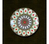 Dayaos Bohemian-style ceramic decorative hanging plate Living room sofa accent wall decor American and European-style dining room wall art(6 inches/6)