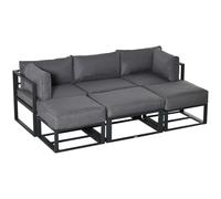 Daybed 6pc Outdoor Aluminum Grey Convertible Sectional Sofa Set 69x65x63cm Incl.