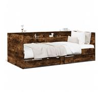 Daybed 90x190 cm Engineered Wood Smoked Oak with 2 Drawers Trundle Sofa Guest XL