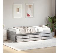 Daybed 90x190cm Grey Sonoma Engineered Wood 6-Drawer Storage Sofa Bed Guest Twin