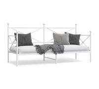 Daybed 90x200cm White Steel Frame with Underbed Storage & Slatted Base UK Single