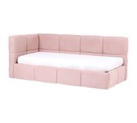 Daybed Fabric JACOU 90 x 200 cm (EU Single) with Storage Left Hand Pink
