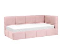 Daybed Fabric JACOU 90 x 200 cm (EU Single) with Storage Right Hand Pink