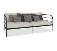 vidaXL Daybed Frame Black Metal 90x200cm Bedroom Dorm Guest Room Furniture