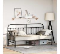 Daybed Frame Black 75 x 190 cm Powder-Coated Steel