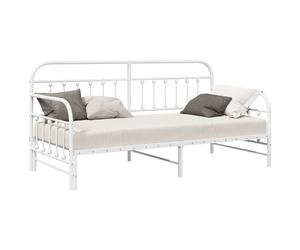Daybed Frame Powder-Coated Steel Metal Bed Sliding Contemporary Indoor vidaXL