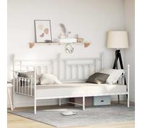 Daybed Frame White 100 x 190 cm Steel