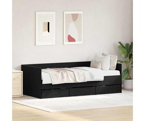 Daybed Frame White Engineered Wood 100x200cm Trundle Drawers 3-Drawer SofaGuest [EEK: A]