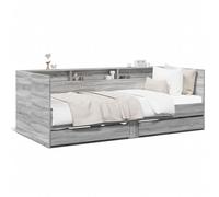 Daybed Grey Sonoma Engineered Wood 75x190 cm Trundle Drawers Sofa Bed ForGuests