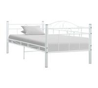 vidaXL Bed Frame White Metal 90X200 Cm, White