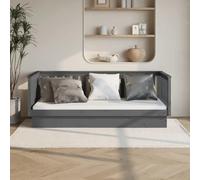 Daybed Sofa Bed Solid Pinewood Grey 80 x 200 cms Guest Frame with Rails Sturdy.
