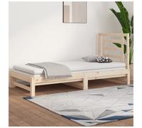 Daybed Solid Pine Natural 2x90x200cm Pull-Out Sofa Bed 205.5x182x30cm Untreated