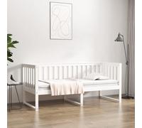 Daybed Solid Pine Wood White 80x200 cm Minimalist Sofa Bed Frame Guest Use Room