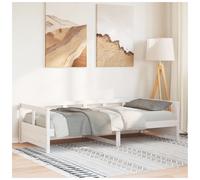 Daybed Solid Pine Wood White 80x200 cm Slatted Sofa Bed 207.5x87x56 cm RusticEco