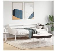Daybed Solid Pine Wood White 80x200cm Day Sofa Guest Bed With Guardrails Plywood