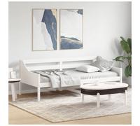 Daybed Solid Pine Wood White 80x200cm Rustic Guest Sofa Bed with Guardrails Kids
