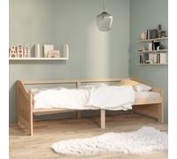 Daybed Solid Pinewood Brown 204x98x66cm 3-Seater Sofa Bed 90x200cm Guest Frames
