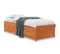 Daybed Solid Pinewood Eco Brown 90x190cm Plywood Frame With Storage Drawers