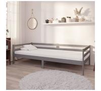 Daybed Solid Pinewood Grey 90x200 cm Slatted 3-Sided Storage Sofa Bed Underbed.
