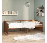 vidaXL Solid Pinewood 3-Seater Day Bed Honey Brown Sleepover Guest Sofa Bed