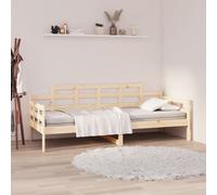 Daybed Solid Pinewood Natural 80x200 cm Rustic Guest Sofa Bed Frame Untreated XL