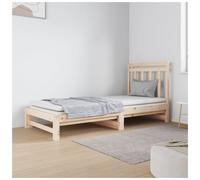 Daybed Solid pinewood natural pull-out sofa 2x90x190cm 195.5x182x30cm slatted XL