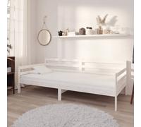 Daybed Solid Pinewood White 90x200 cm Single Guest Sofa Bed Frame Slatted 21cmH [EEK: A]
