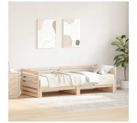 Daybed Solid Untreated Pine 203.5x164x58cm Extend Trundle 2x80x200 Rustic Bed XL