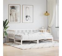 Daybed White Solid Pine 80x200cm Trundle Sofa Bed Storage Guest Double Untreated