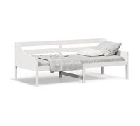 Daybed White Solid Pine Wood 90x200 cm Plywood Slats Rustic Guard Rails Sofa Bed [EEK: A]