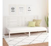 Daybed White Solid Pinewood 90x200cm Mattress Fit 205.5x96x100cm Slatted Storage
