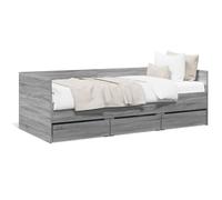Daybed with 3 Drawers Grey Sonoma 75x190 cm Engineered Wood Guest Sofa TrundleX