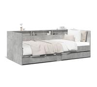 Daybed with Drawers Concrete Grey 90x190 cm Engineered Wood Trundle Storage Sofa