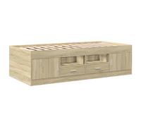 vidaXL Daybed with Drawers Smoked Oak 75x190 cm Engineered Wood LSO UK