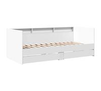 (white, 90 x 190 cm) vidaXL Daybed with Drawers Sofa Bed Guest Bed Black 100x200 cm Engineered Wood