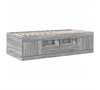 Daybed with Drawers Grey Sonoma 90x200 cm Engineered Wood Sofa Bed w/2 Drawers