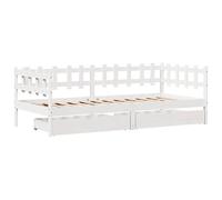 Daybed with Drawers Sofa Bed Guest White 80x200 cm Solid Wood Pine vidaXL