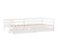 Daybed with Drawers Sofa Bed Guest White 90x200 cm Solid Wood Pine vidaXL